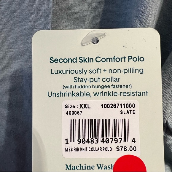 2 NWT Tommy John Second Skin Pima Cotton Short Sleeve Polo Shirt Size 2XL - Picture 3 of 6